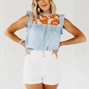 The Alexis Flutter Sleeve Top